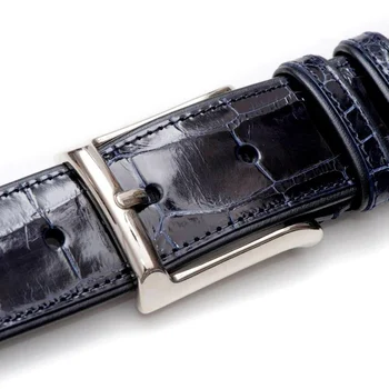 Mezlan Blue Leather Genuine Alligator Belt AO7907.