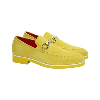 Emilio Franco Nino II Men's Yellow Italian Suede Bracelet Loafers