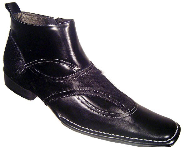Liberty Steeple Gate Black Pony Leather Boots | Upscale Menswear display picture 2