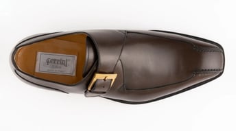 Ferrini F3873TM Chocolate Genuine French Calfskin Monk Strap Shoes