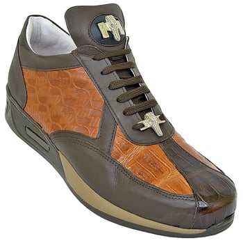 Mauri "M733" Cognac / Brown  Genuine Alligator / Mauri Leather Sneakers