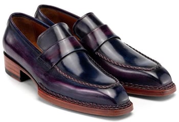 Paul Parkman 8503-PRP Purple Patina Genuine Norwegian Welted Leather Loafer