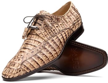 Marco Di Milano ''Apricena'' Rustic Orix Genuine Caiman Crocodile Dress Shoes