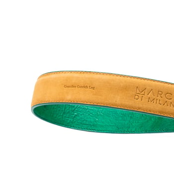 Marco Di Milano Alessio Belt Lemon Green Genuine Ostrich Exotic Belt
