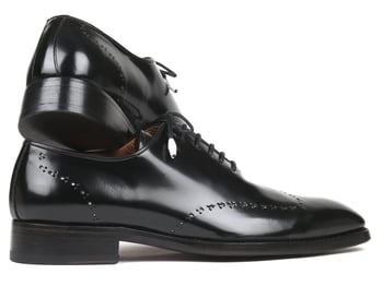 Paul Parkman "181BLK55" Black Genuine Calfskin Wingtip Oxford Shoes.