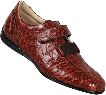 Mauri "8881" Cognac/Gold Genuine All-Over Crocodile Sneakers