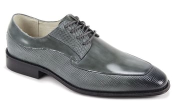 Giovanni Asher Grey Genuine Calfskin Derby Shoes