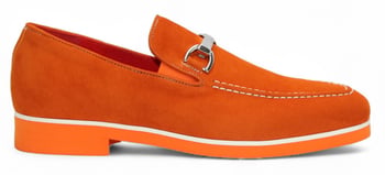 Emilio Franco Nino II Men's Orange Italian Suede Bracelet Loafers