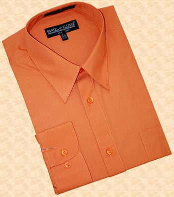 Daniel Ellissa Solid Rust Cotton Blend Dress Shirt With Convertible Cuffs DS3001