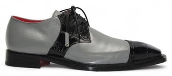 Fennix Italy Landon 2 Black/Grey Genuine Alligator Leather Derby Shoes