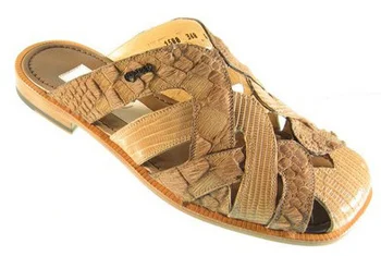 Mauri "1627" Bone Genuine Lizard / Pony Hair Sandals