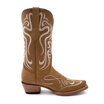 Ferrini Ladies "Belle" Sand Full Grain Leather Snipped Toe Cowgirl Boots 80961-30