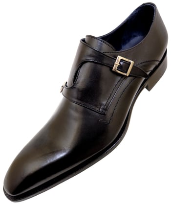 Duca 2020 Black Italian Calfskin Criss-Cross Double Monk Strap Shoes