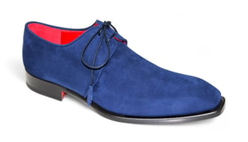 Emilio Franco "Gabriele" Navy Genuine Italian Suede Leather Lace-Up Dress Shoes.