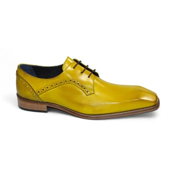 Duca Di Matiste "Spada" Yellow Genuine Italian Calf Leather Lace-Up Dress Shoes.