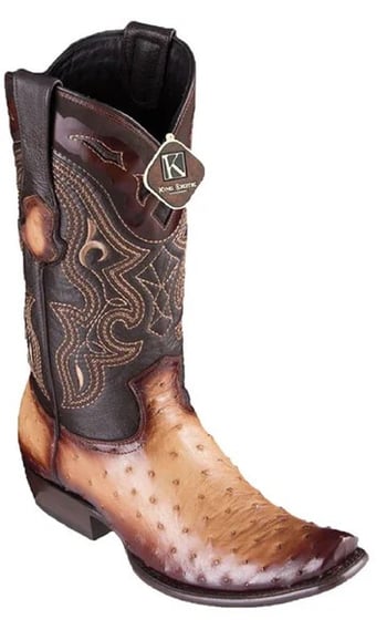 King Exotic Faded Oryx Genuine Full Quill Ostrich Dubai Square Toe Cowboy Boots 4790315