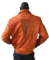 G-Gator Orange Genuine Alligator / Lambskin Bomber Jacket 3415.