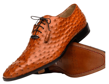 Marco Di Milano Criss Brandy Fully Wrapped Ostrich Quill Oxford Shoes for Men