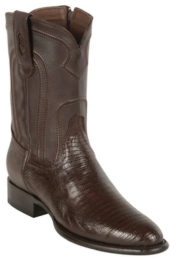 Los Altos Antique Sanddle Genuine Teju Round Roper Toe With Zipper Style Cowboy Boots 69Z0707