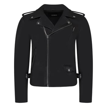 G-Gator 3013 Black Genuine Leather Motorcycle Jacket Asymmetrical Zip