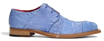 Fennix Italy Kingston Light Blue Genuine Alligator Men's Derby Shoes