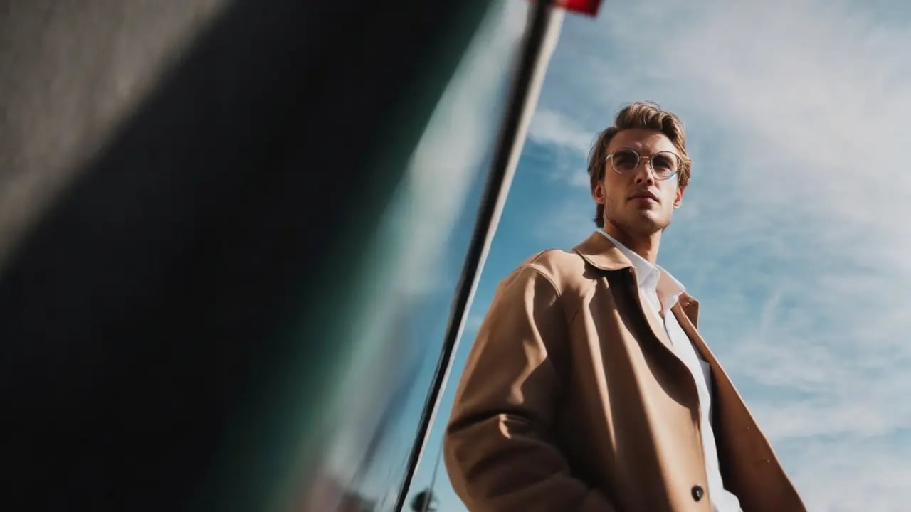 a man wearing a trench coat