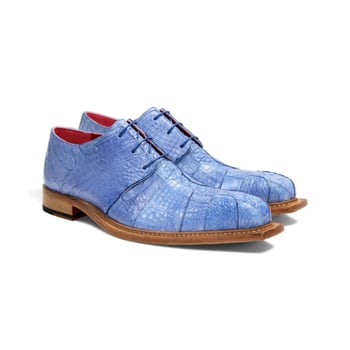 Fennix Italy Kingston Light Blue Genuine Alligator Men's Derby Shoes