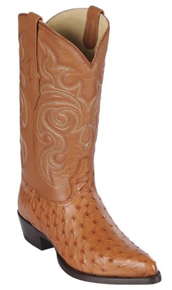 Los Altos Honey Genuine Full Quill Ostrich J Toe Cowboy Boots 990351