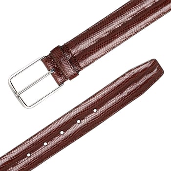 Mezlan Dark Brown Classic Genuine Lizard Belt AO11530.