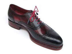 Paul Parkman 027 Navy & Red Genuine Triple Leather Sole Wingtip Brogues Shoes