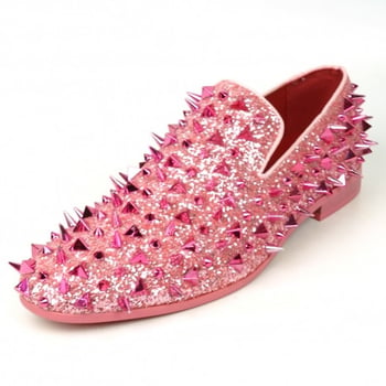 Fiesso  Pink Glitter  Pink Spikes Slip on Loafer FI7517.