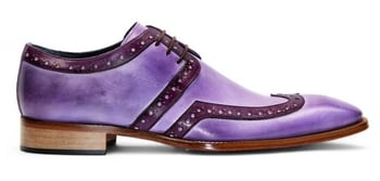 Duca Di Matiste "Savona" Lavender / Purple Genuine Italian Calfskin Wingtip Lace-Up Derby  Shoes.