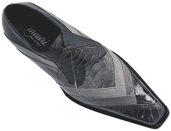 Mauri  "Cash" 44168 Dark Grey / Medium Grey / Light Grey Genuine All Over Ostrich Leg Shoes