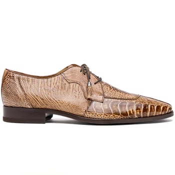 Marco Di Milano Belice Rustic Orix Genuine Ostrich Leg Lace-Up Oxford Dress Shoes