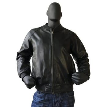 G-Gator 1051 Black Genuine Lambskin Varsity Baseball Bomber Jacket