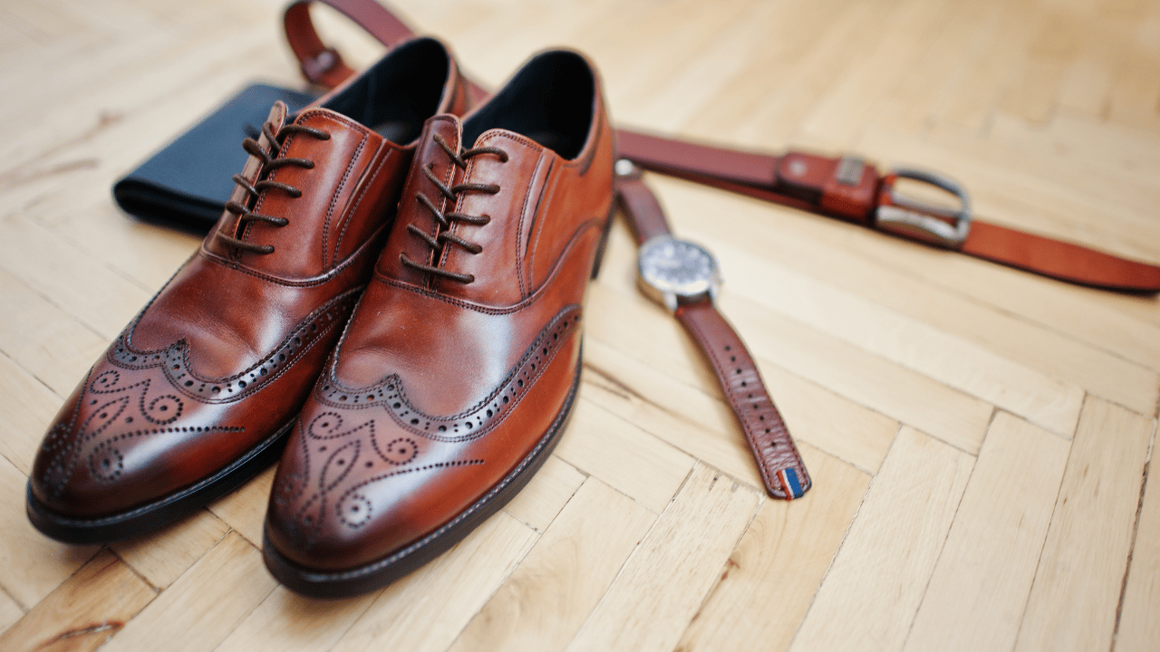 Oxford shoes on a wood floor