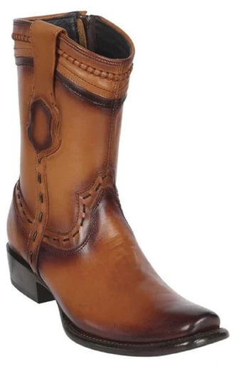 King Exotic Faded Honey Genuine Leather Dubai Square Toe Cowboy Boots 479B3880