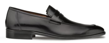 Mezlan E20243 Men's Black Hand-Burnished Calfskin Penny Loafer