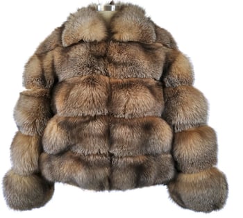 Winter Fur Crystal Genuine Fox Bomber Jacket M73R01CY.