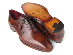 Paul Parkman 019 Brown Genuine Italian Calfskin Plain Toe Oxford Shoes