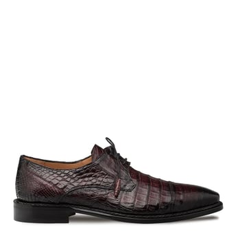 Mezlan "Giovane" Burgundy Genuine Crocodile Derby Shoes 50032-F.